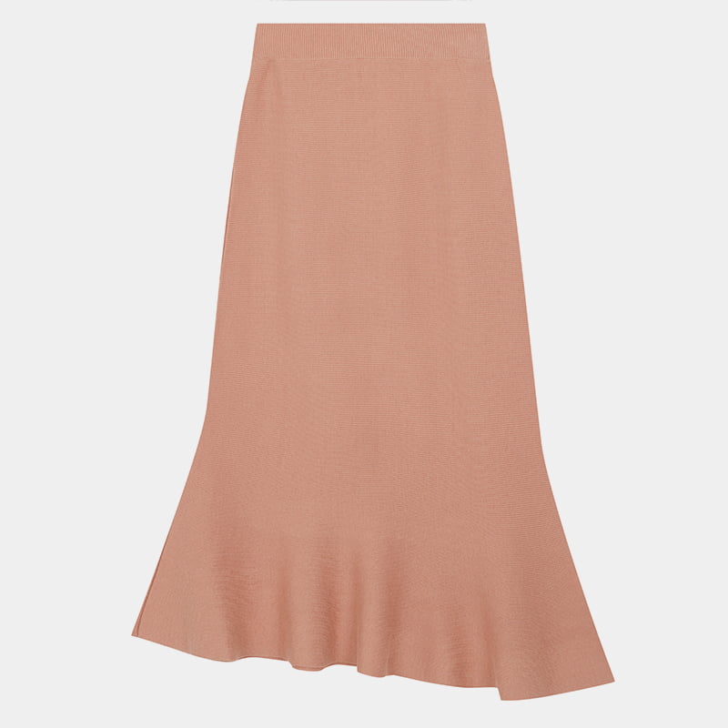ML2235 Soft Elegantní 100% bavlna A-line pletená sukně Fishtail