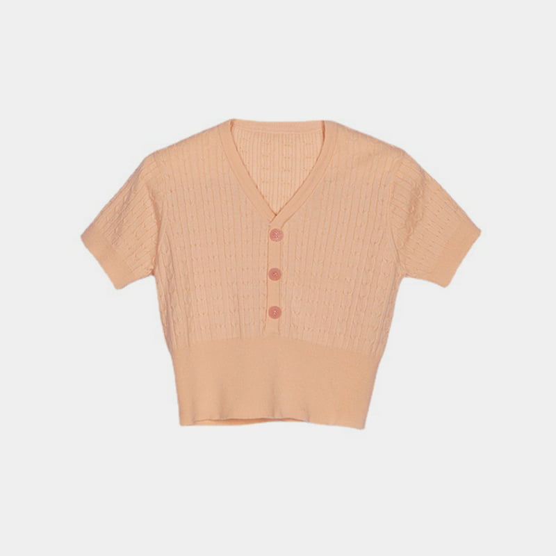 SM-K0002 Dámský pletený svetr Slim Fit s výstřihem do V z umělého prádla